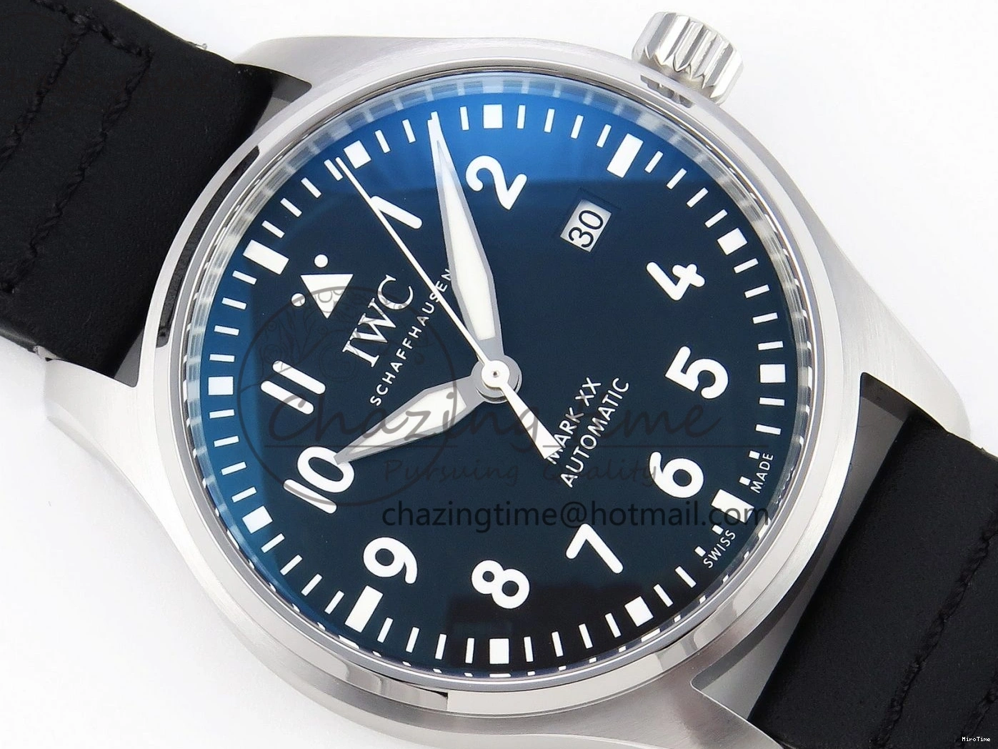 MIROTIME 0329 Pilot Mark XX IW328201 ZF 1:1 Best Edition Black Dial on Black Leather Strap A Affordable 7028